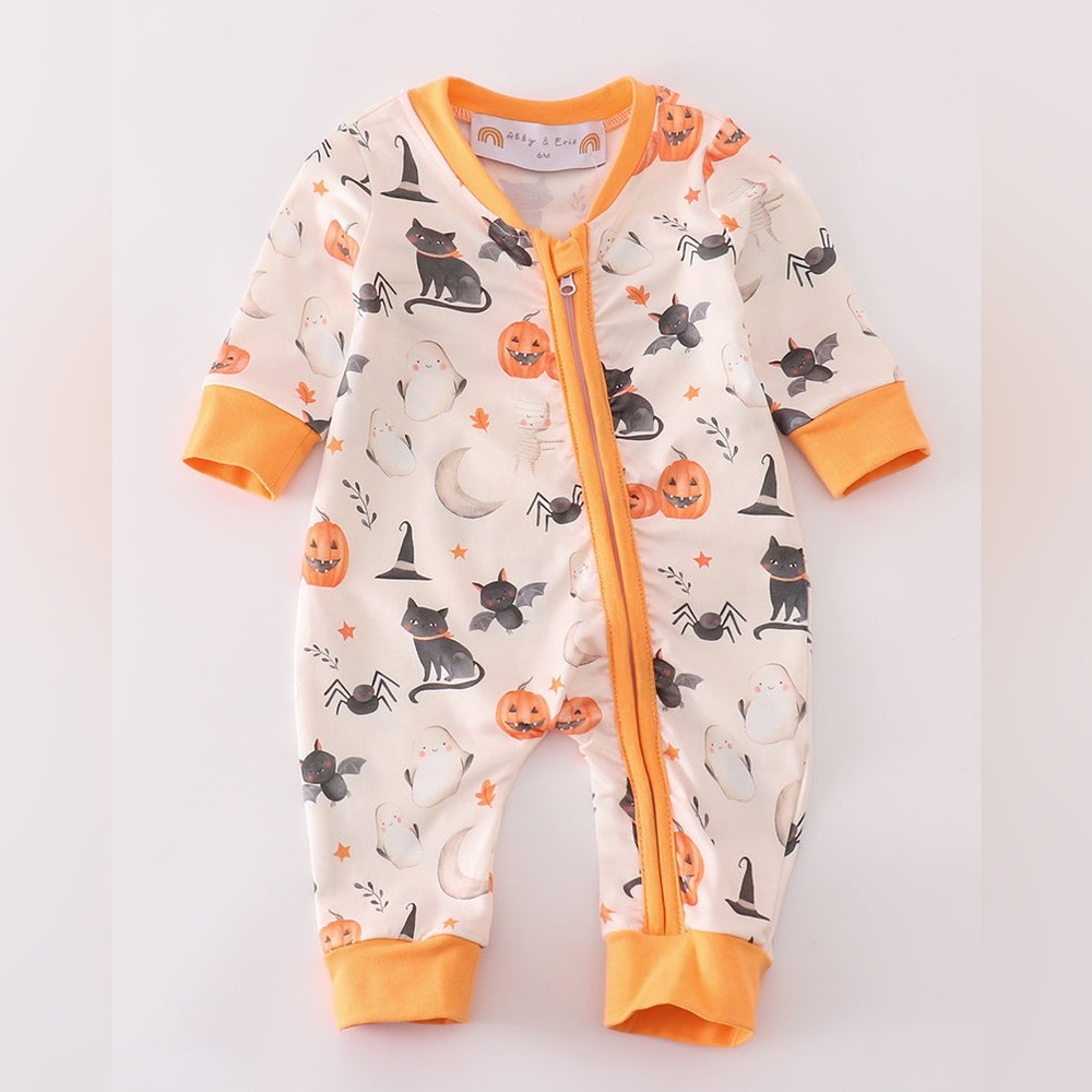 NWT HALLOWEEN ZIP BOY ROMPER